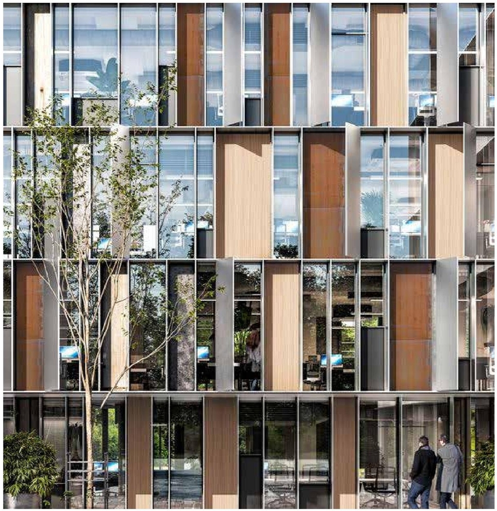 Rendering of building from page 12 of the file '2025-01-17 - Urban Design Brief - D02-02-24-0058'