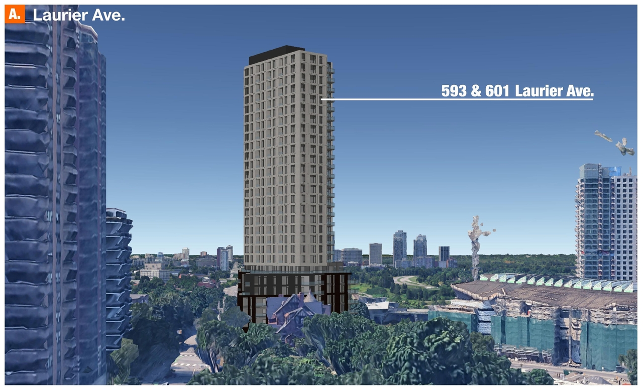 Rendering of building from page 6 of the file '2025-07-16 - Urban View Analysis - D02-02-24-0079'