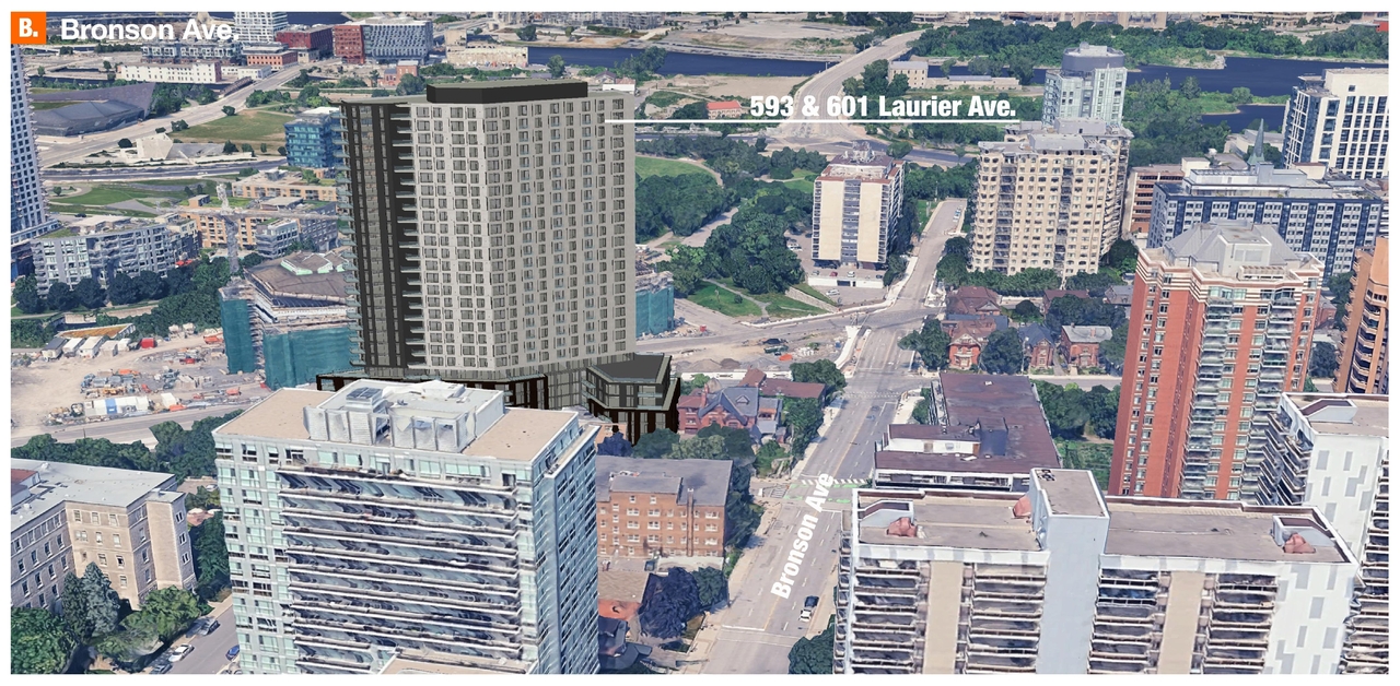 Rendering of building from page 6 of the file '2025-07-16 - Urban View Analysis - D02-02-24-0079'