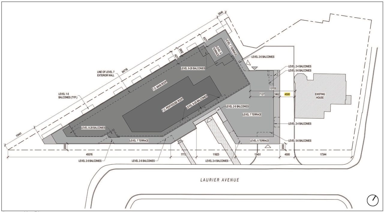 Construction site plan for project from page 30 of the file '2025-11-26 - UDRP Report - D02-02-24-0079'