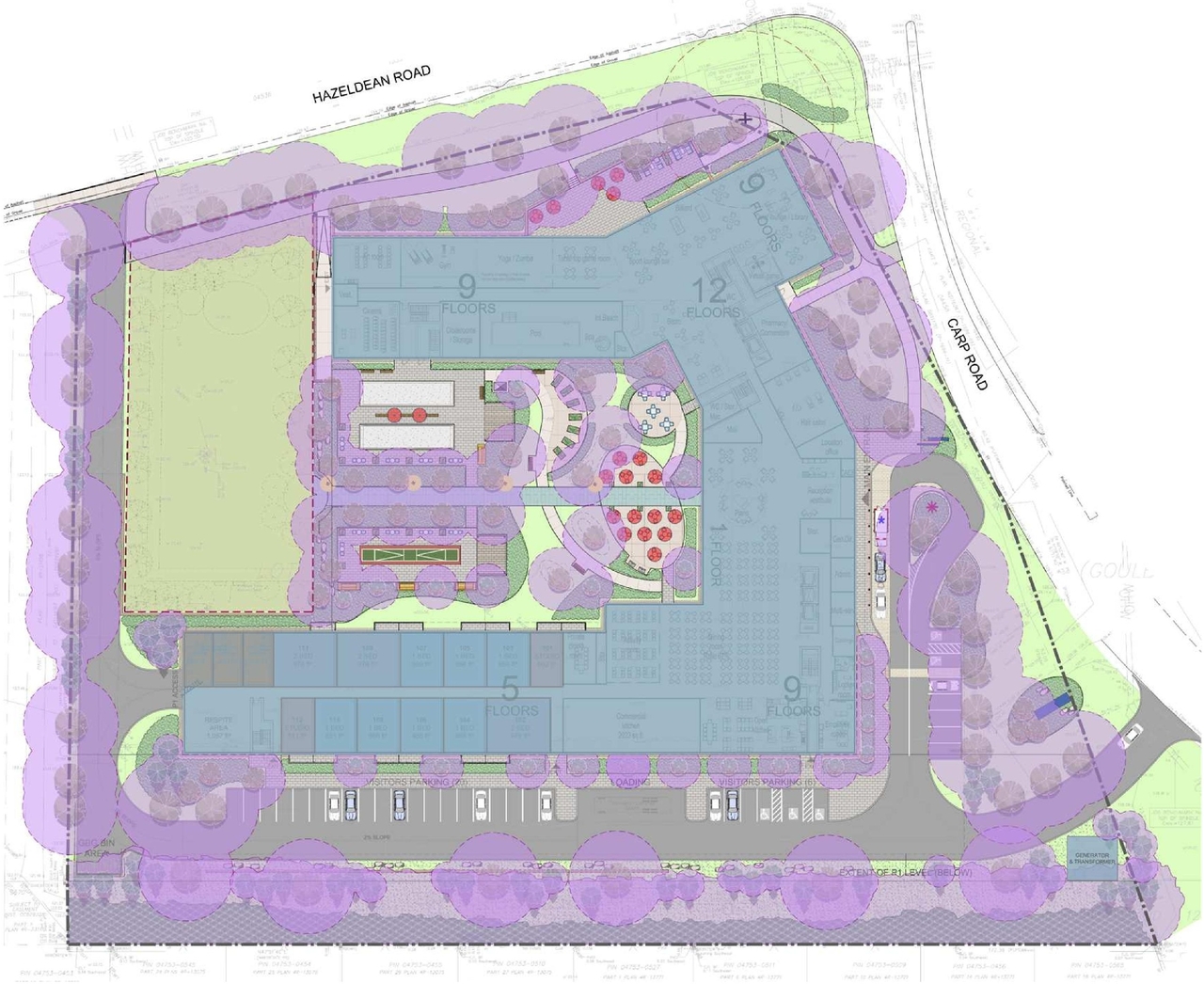 Construction site plan for project from page 34 of the file '2025-03-13 - UDRP Report - D02-02-24-0086'
