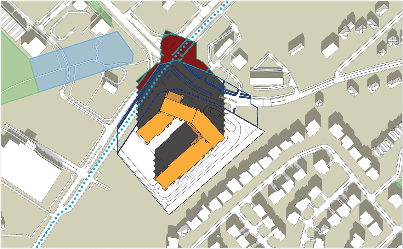 Construction site plan for project from page 96 of the file '2025-03-13 - UDRP Report - D02-02-24-0086'