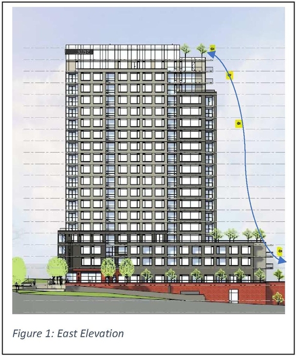 Rendering of building from page 3 of the file '2024-12-24 - Urban Design Brief Rev 2 - D02-02-24-0091'