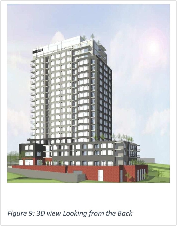 Rendering of building from page 7 of the file '2024-12-24 - Urban Design Brief Rev 2 - D02-02-24-0091'