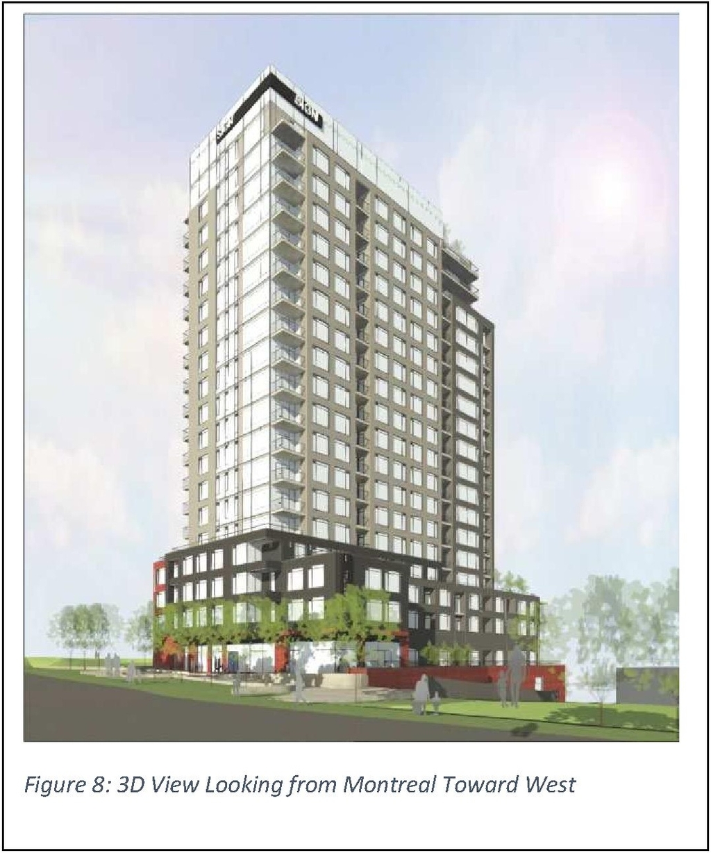 Rendering of building from page 7 of the file '2024-12-24 - Urban Design Brief Rev 2 - D02-02-24-0091'