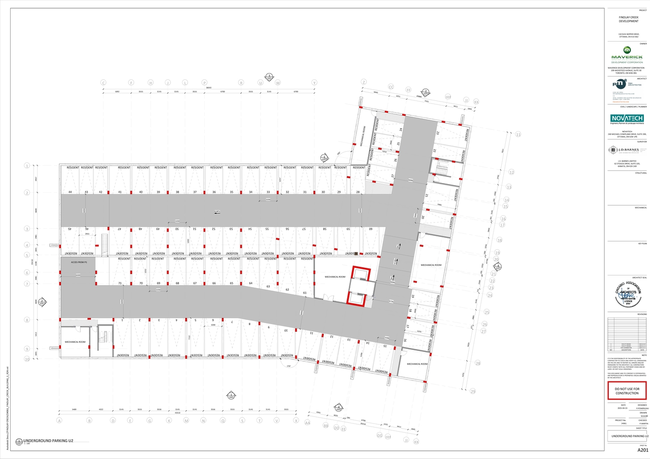 Construction site plan for project from page 3 of the file '2025-05-12 - Building 1 Floor Plans & Elevations - D02-02-25-0005'