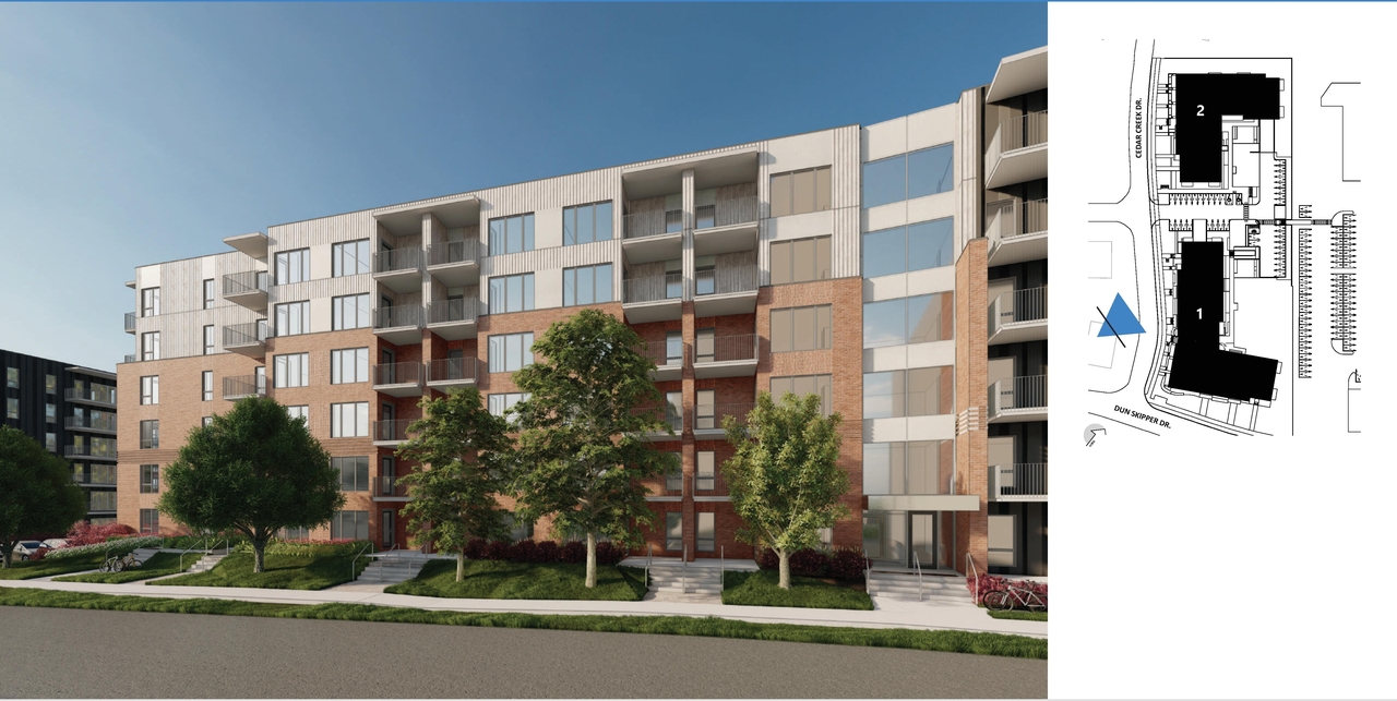 Rendering of building from page 29 of the file '2025-01-22 - (Residential) Urban Design Brief - D02-02-25-0005'
