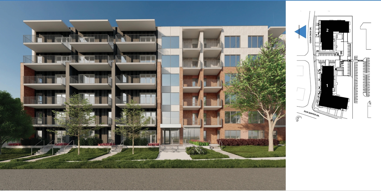 Rendering of building from page 35 of the file '2025-01-22 - (Residential) Urban Design Brief - D02-02-25-0005'