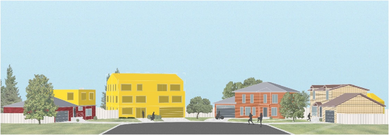 Rendering of building from page 13 of the file 'neighbourhood_renderings'