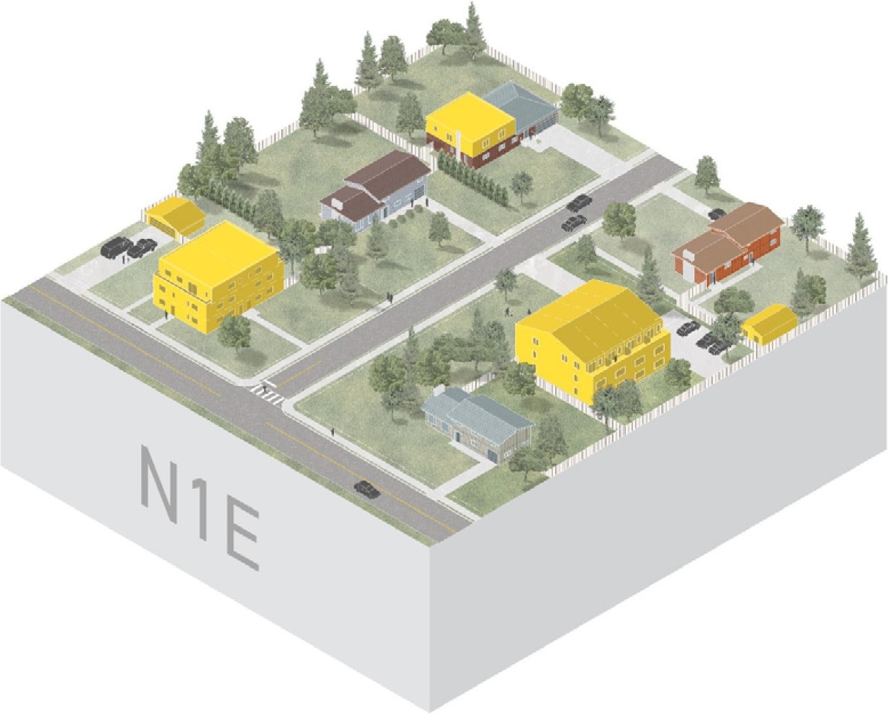 Construction site plan for project from page 14 of the file 'neighbourhood_renderings'