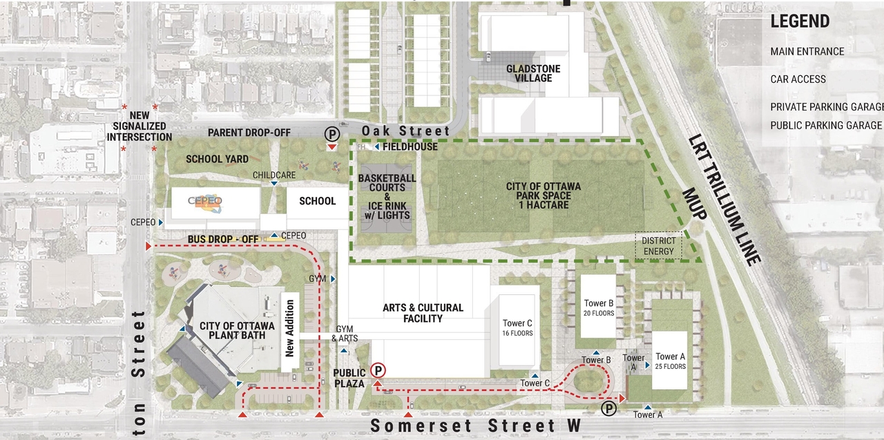 Construction site plan for project from page 22 of the file '2025-03-05 - Urban Design Review Panel Report - D02-02-25-0015'