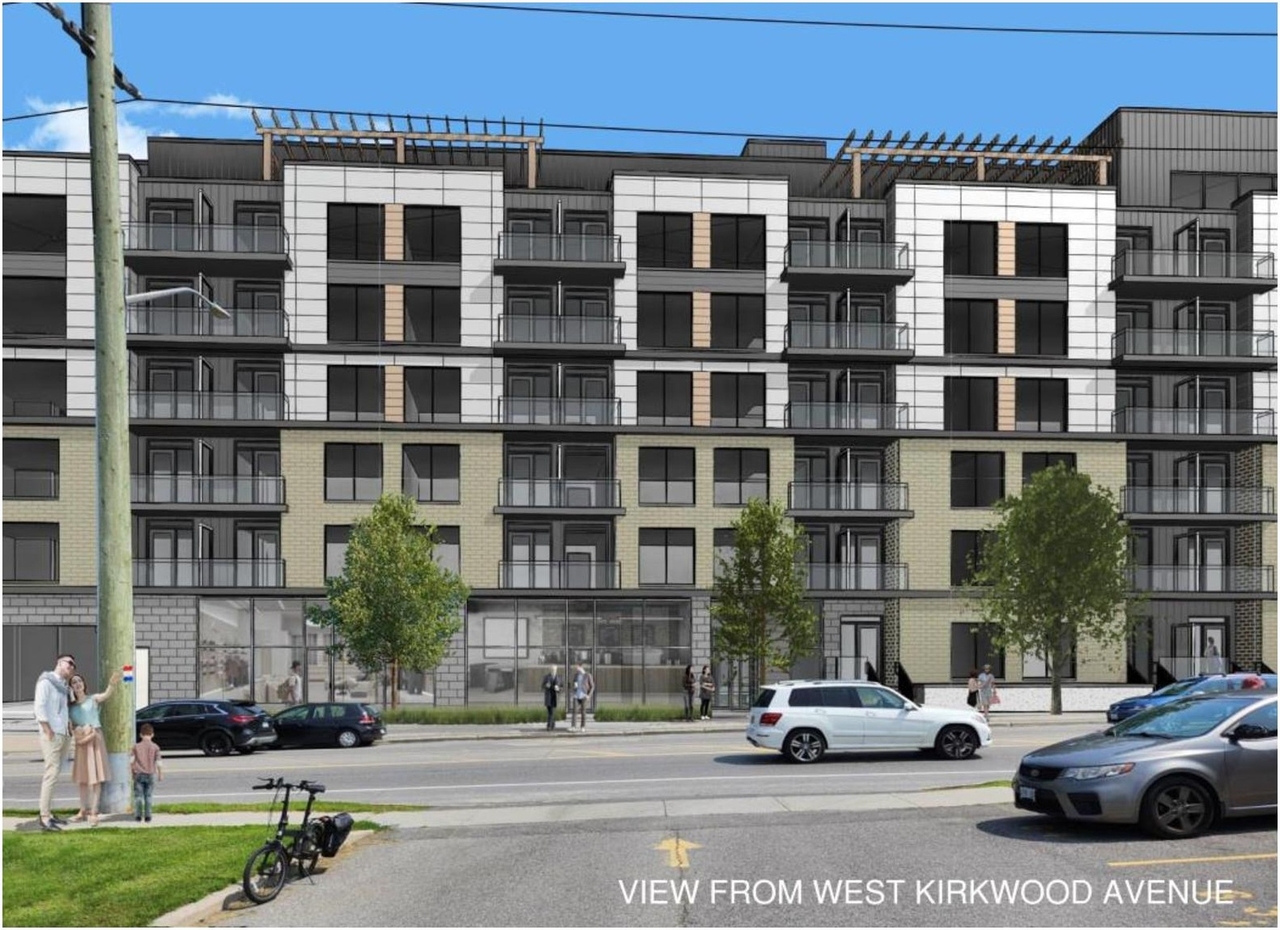 Rendering of building from page 17 of the file '2025-04-01 - Urban Design Brief - D02-02-25-0021'