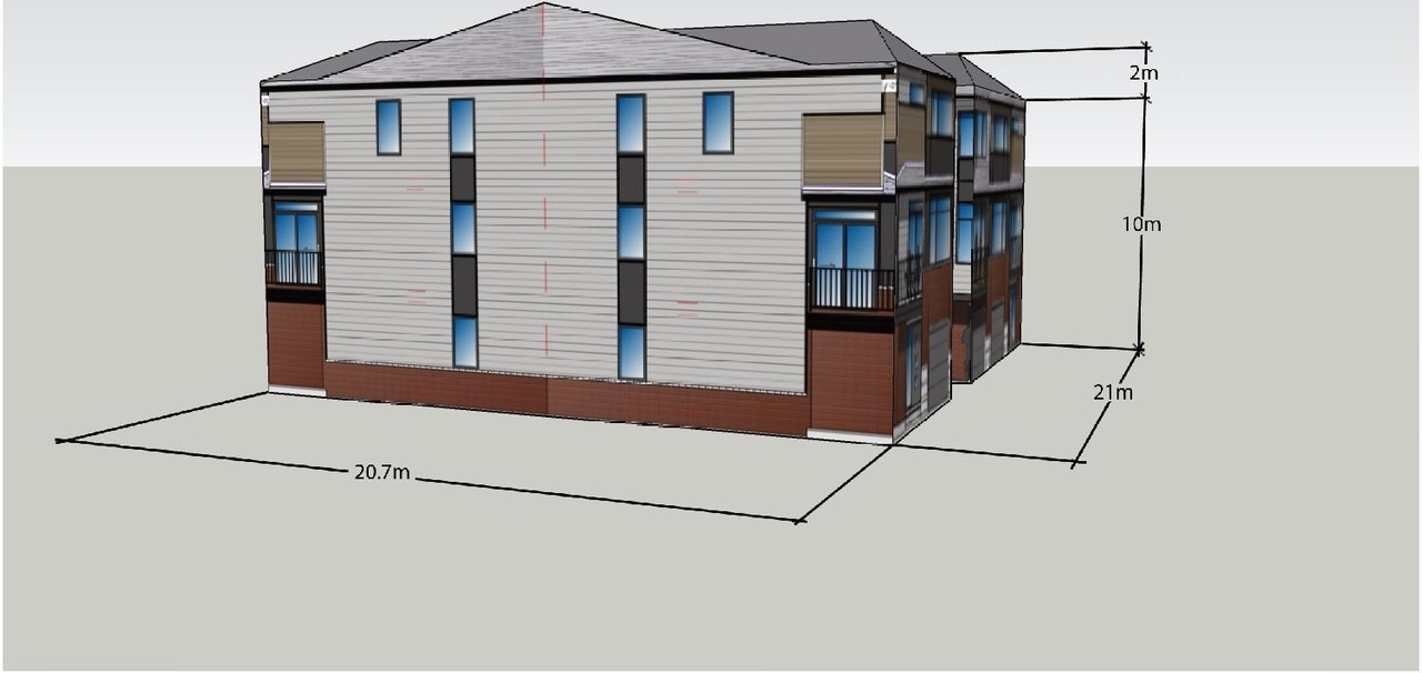 Rendering of building from page 11 of the file '2025-05-30 - Design Brief and Planning Rationale - D02-02-25-0036'