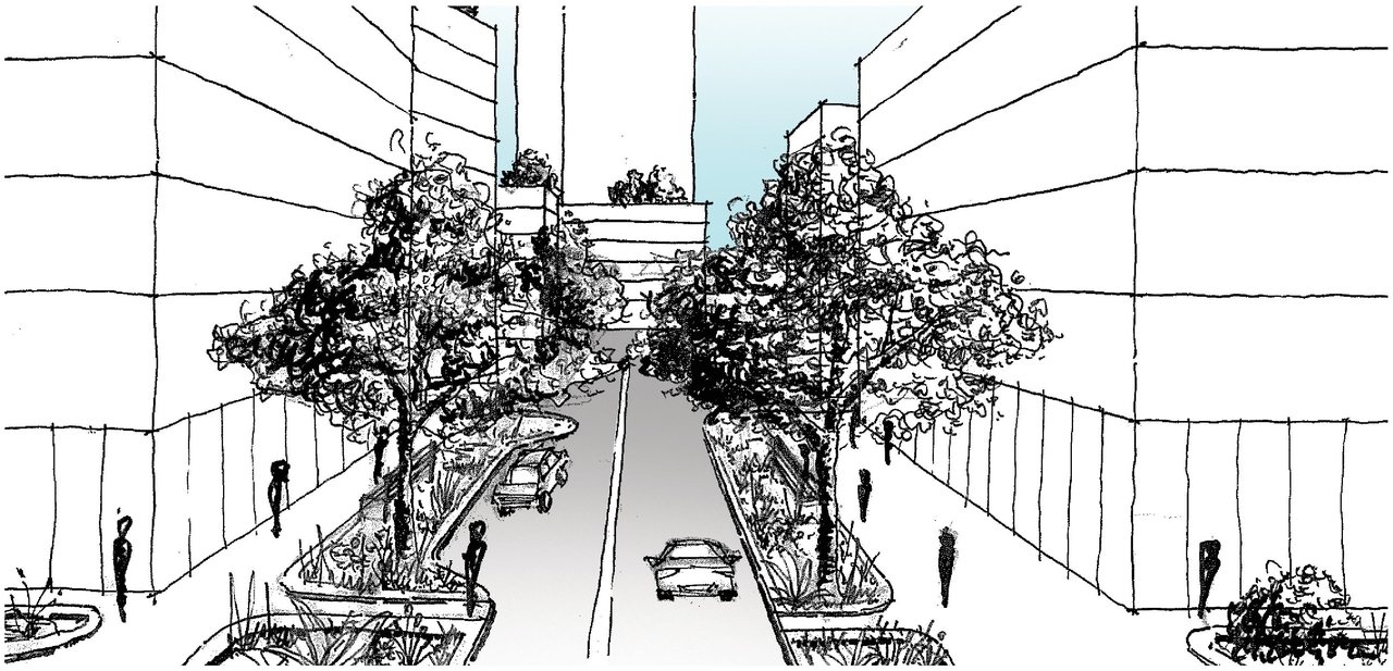 Rendering of building from page 20 of the file '2025-06-02 - Design Brief - D02-02-25-0037'