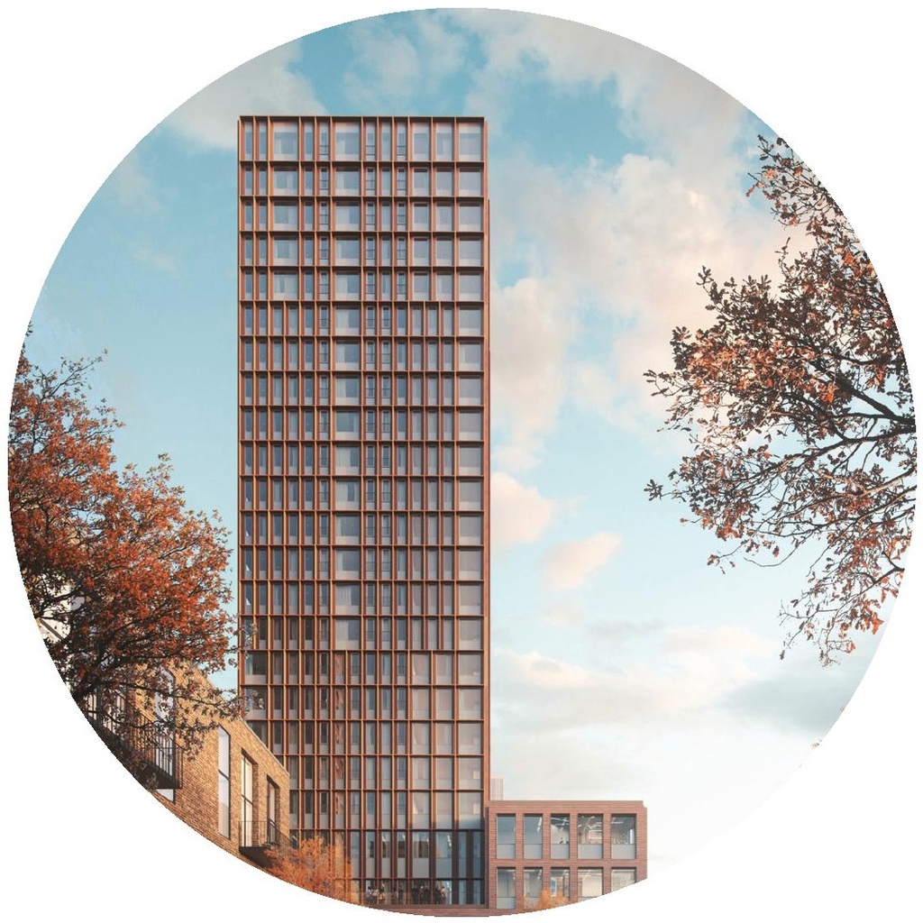 Rendering of building from page 24 of the file '2025-06-02 - Design Brief - D02-02-25-0037'