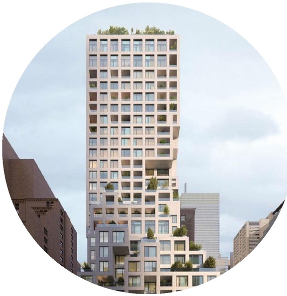 Rendering of building from page 24 of the file '2025-06-02 - Design Brief - D02-02-25-0037'