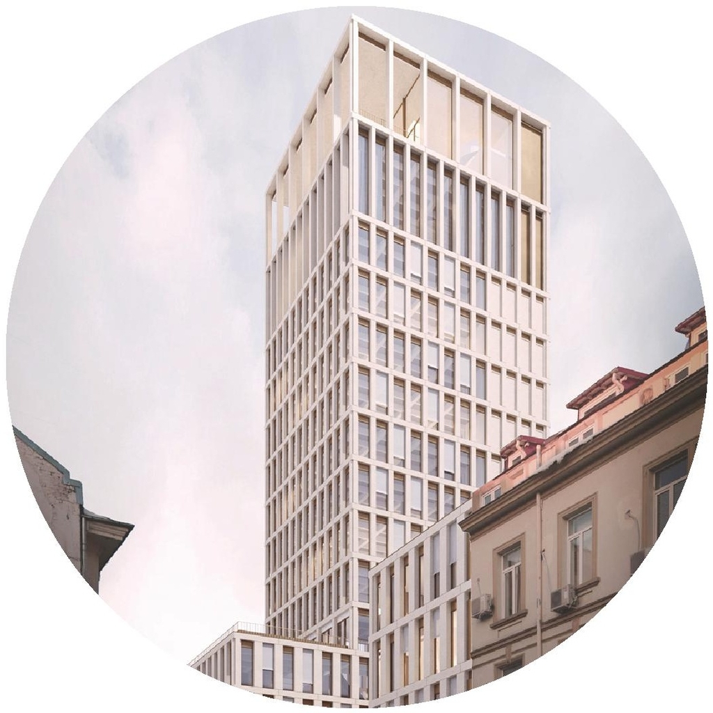 Rendering of building from page 24 of the file '2025-06-02 - Design Brief - D02-02-25-0037'