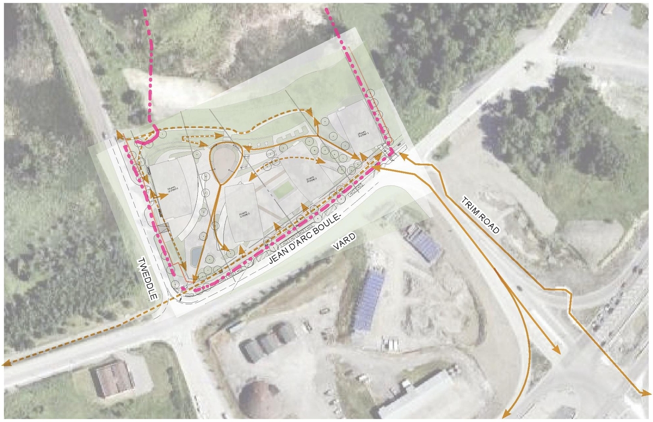 Construction site plan for project from page 33 of the file '2025-06-02 - Design Brief - D02-02-25-0038'