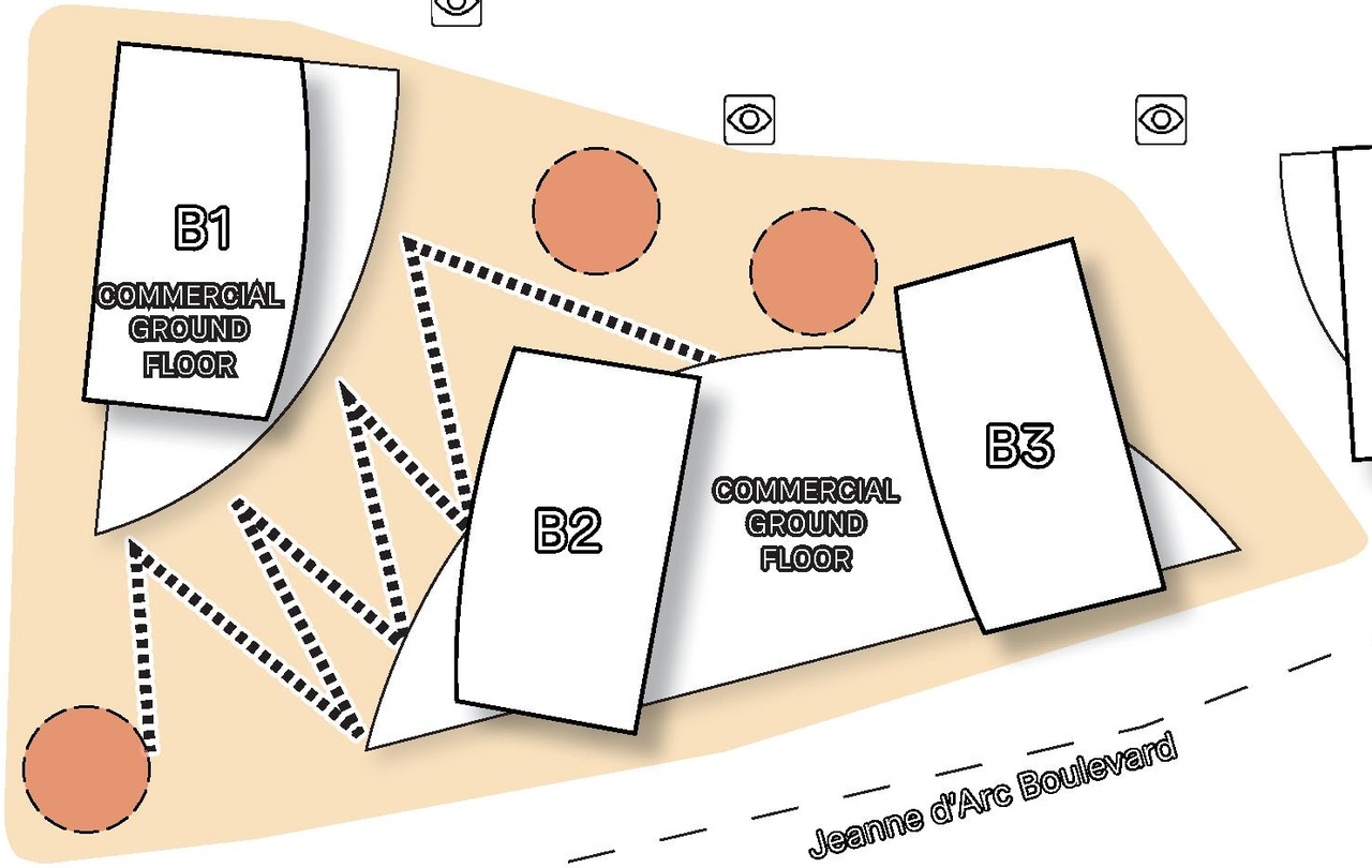 Construction site plan for project from page 12 of the file '2025-10-07 - Design Brief - D02-02-25-0038'