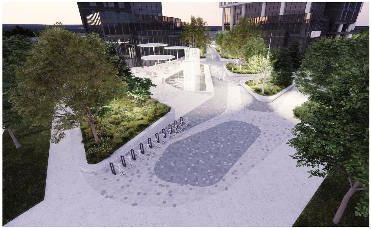 Rendering of building from page 15 of the file '2025-10-07 - Design Brief - D02-02-25-0038'