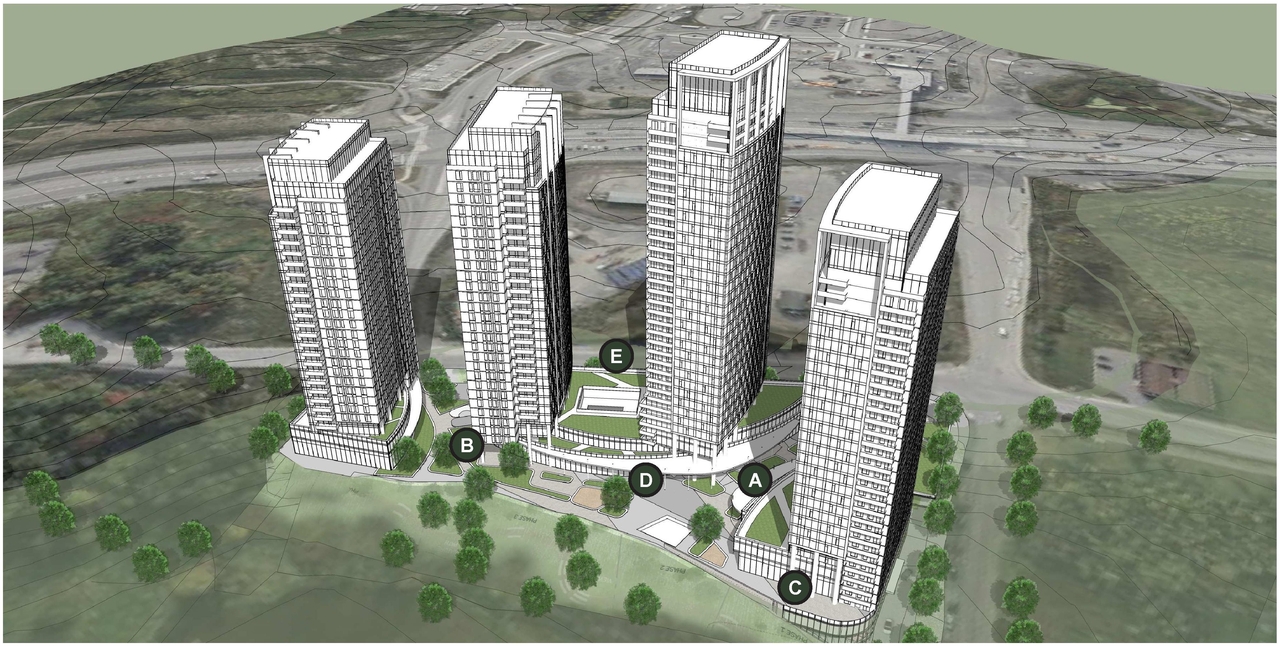 Rendering of building from page 28 of the file '2025-10-07 - Design Brief - D02-02-25-0038'