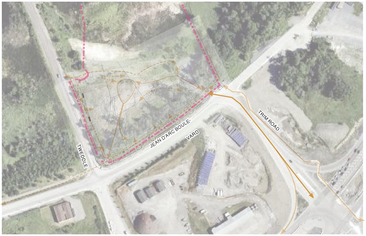 Construction site plan for project from page 34 of the file '2025-10-07 - Design Brief - D02-02-25-0038'