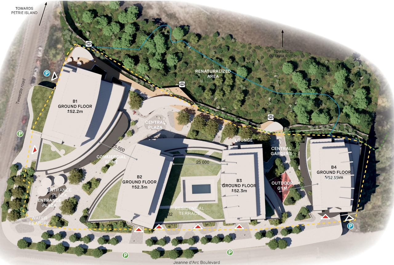 Construction site plan for project from page 38 of the file '2025-10-07 - Design Brief - D02-02-25-0038'