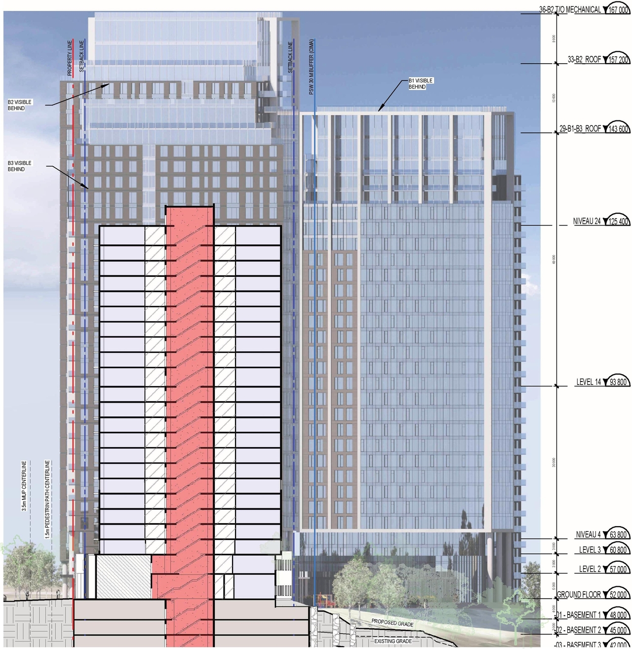 Rendering of building from page 59 of the file '2025-10-07 - Design Brief - D02-02-25-0038'