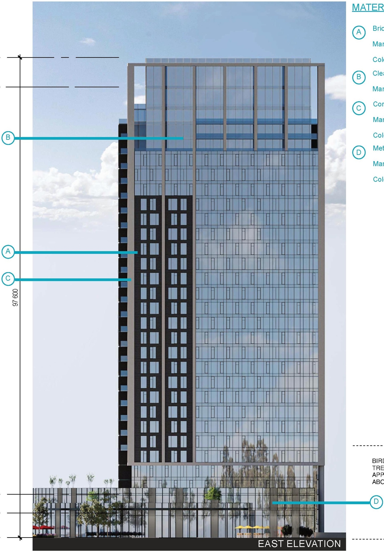Rendering of building from page 74 of the file '2025-10-07 - Design Brief - D02-02-25-0038'