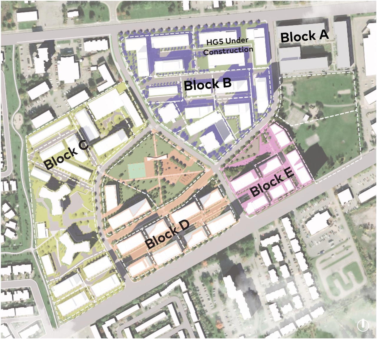 Construction site plan for project from page 41 of the file '2025-08-08 - Urban Design Brief - D02-02-25-0056'