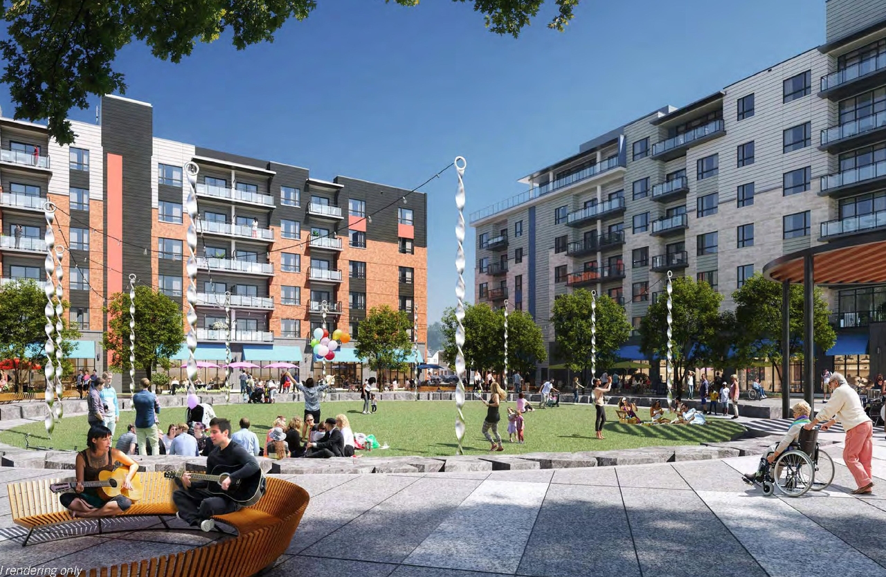 Rendering of building from page 31 of the file '2025-08-22 - Urban Design Brief - D02-02-25-0061'