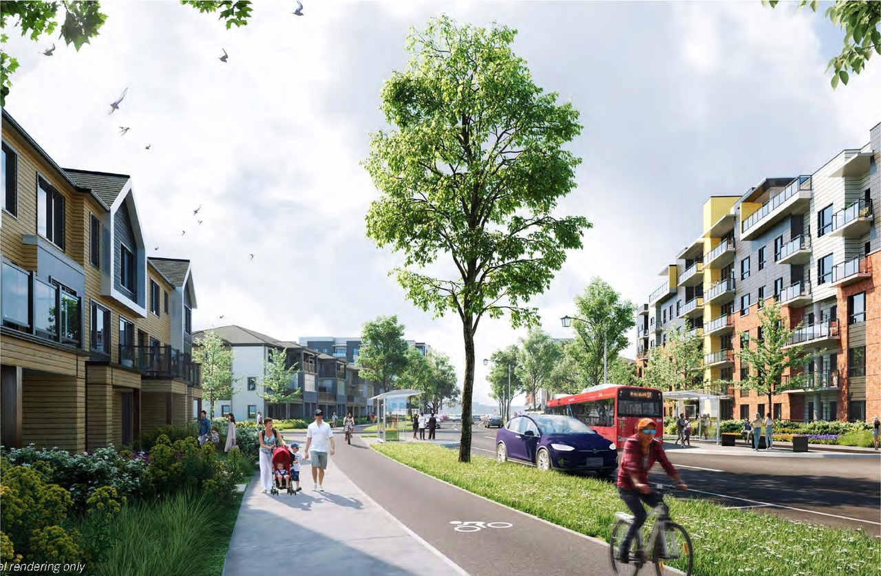 Rendering of building from page 33 of the file '2025-08-22 - Urban Design Brief - D02-02-25-0061'