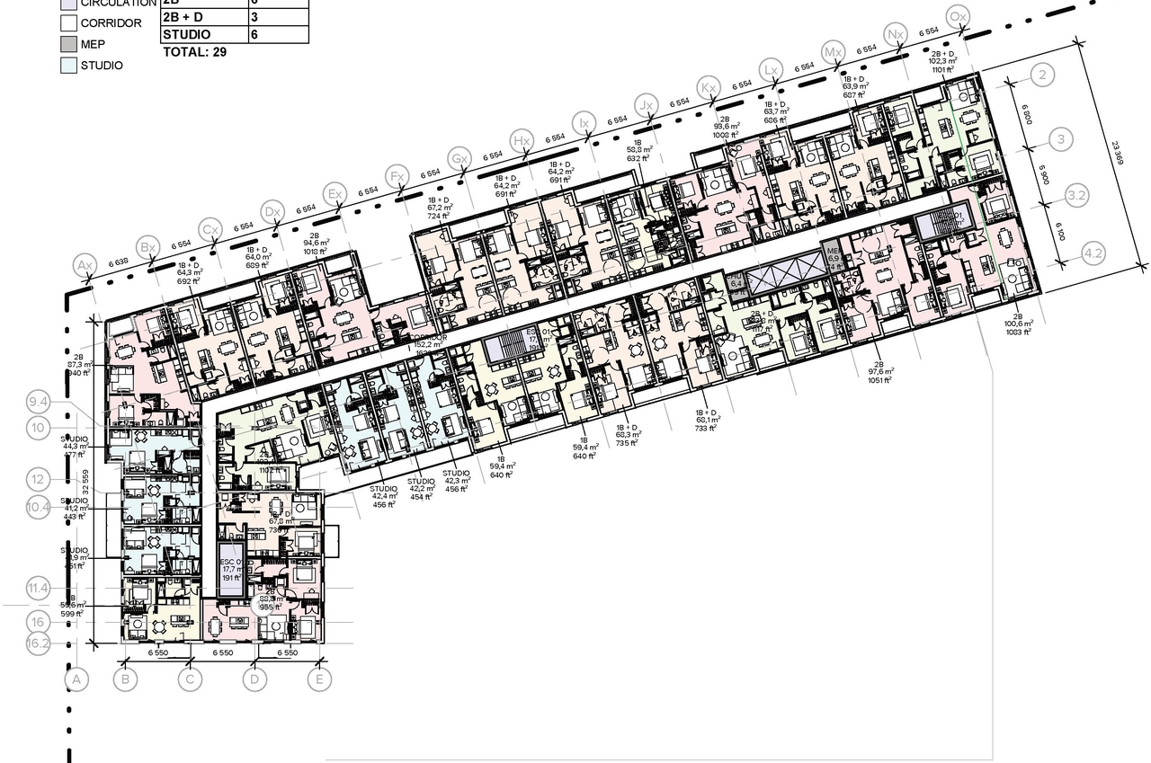 Floor plan for project from page 65 of the file '2025-09-02 - Urban Design Review Panel Report - D02-02-25-0063'