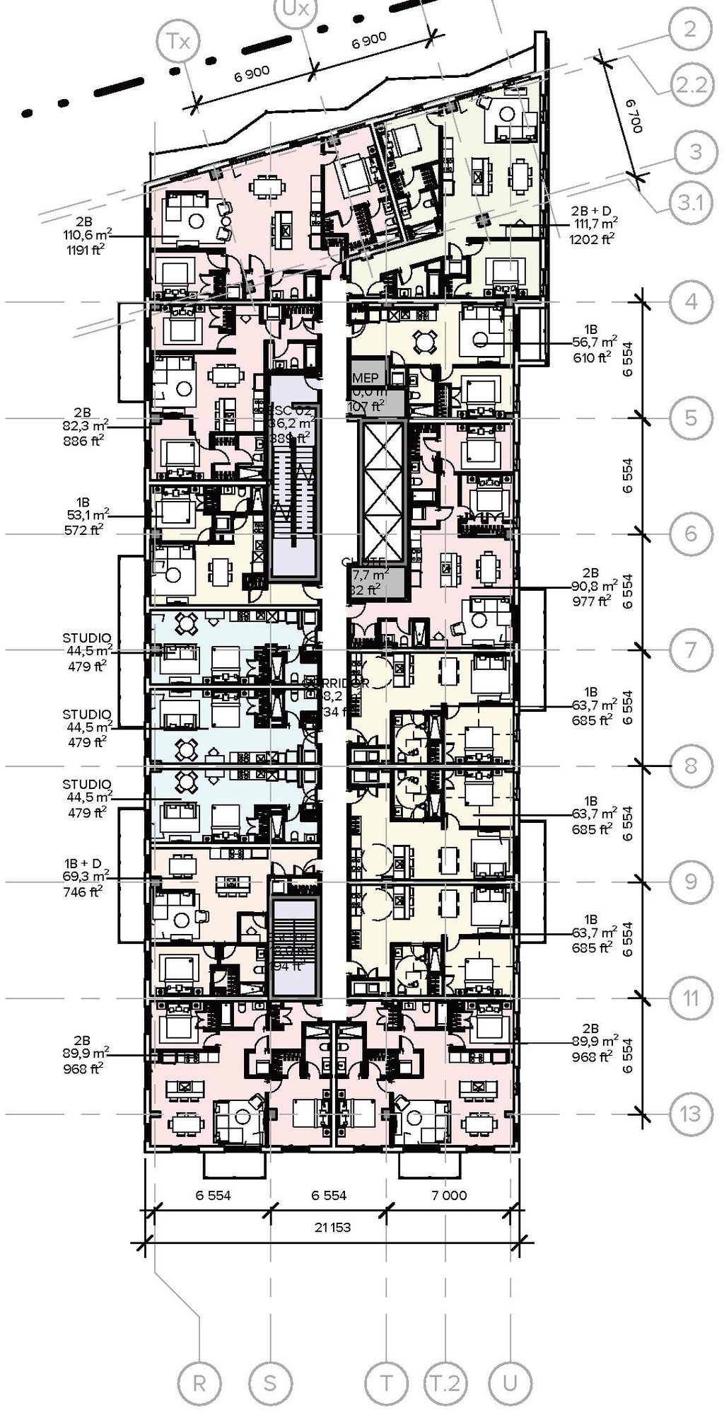 Floor plan for project from page 66 of the file '2025-09-02 - Urban Design Review Panel Report - D02-02-25-0063'