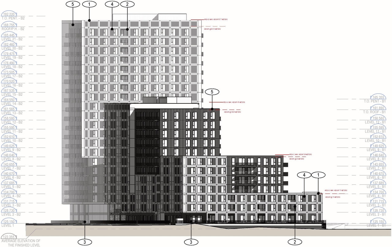 Rendering of building from page 75 of the file '2025-09-02 - Urban Design Review Panel Report - D02-02-25-0063'