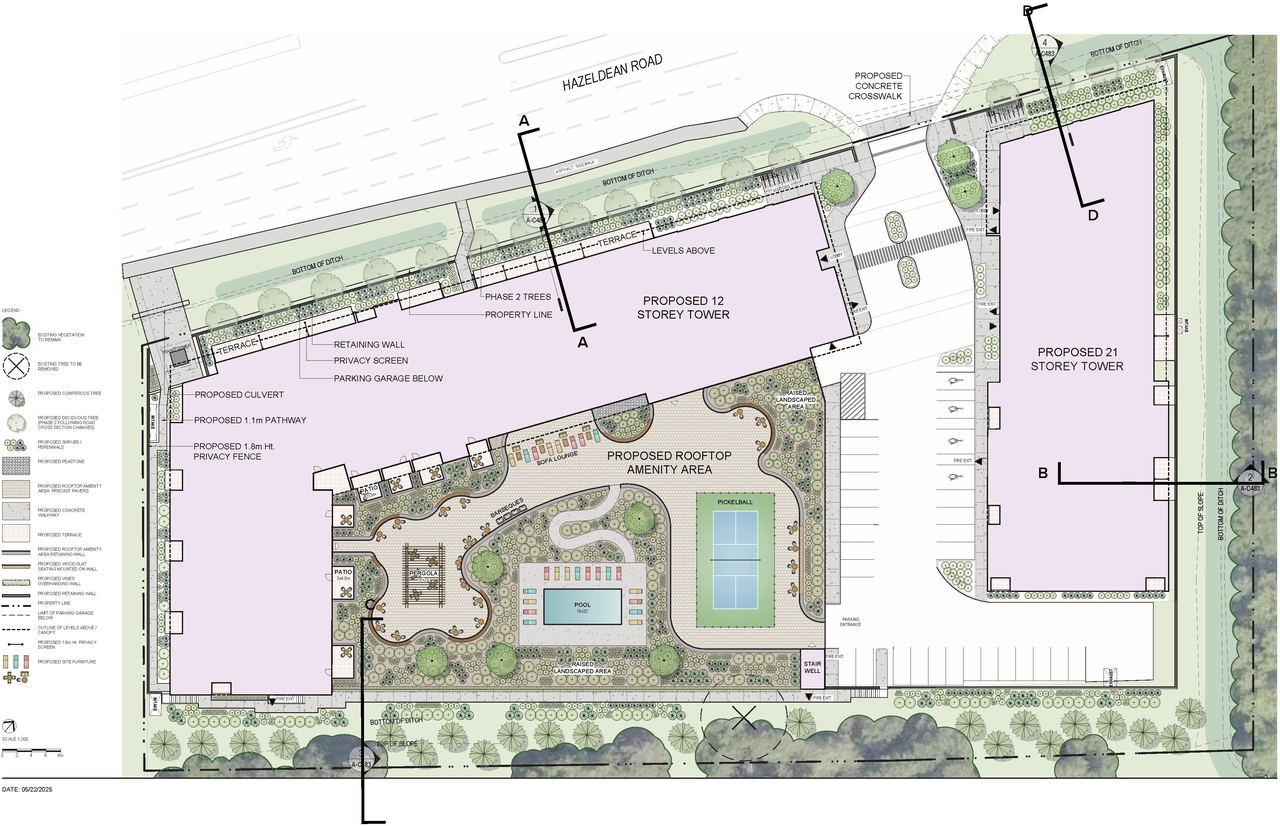 Construction site plan for project from page 78 of the file '2025-09-02 - Urban Design Review Panel Report - D02-02-25-0063'