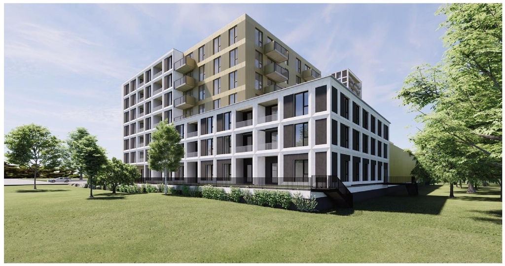 Rendering of building from page 14 of the file '2025-09-02 - Design Brief - D02-02-25-0063'