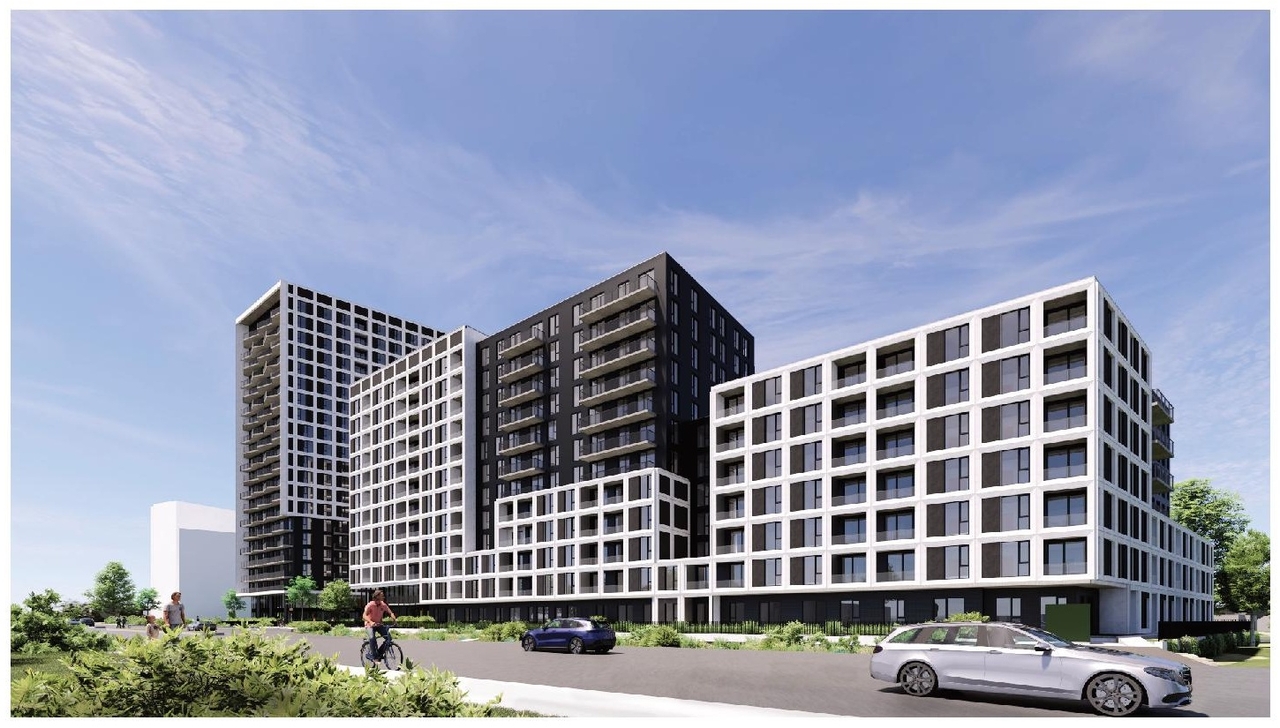 Rendering of building from page 32 of the file '2025-09-02 - Design Brief - D02-02-25-0063'