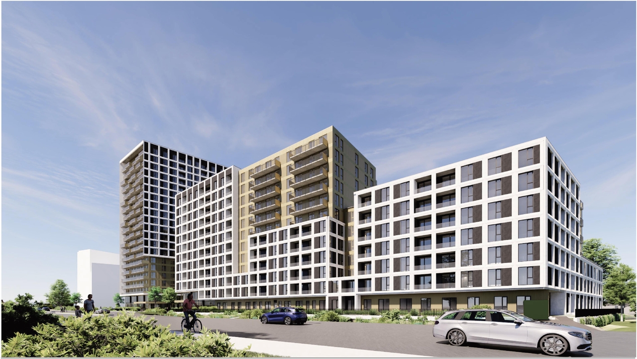 Rendering of building from page 41 of the file '2025-09-02 - Design Brief - D02-02-25-0063'