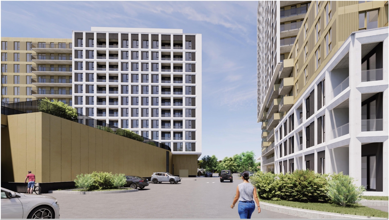 Rendering of building from page 49 of the file '2025-09-02 - Design Brief - D02-02-25-0063'