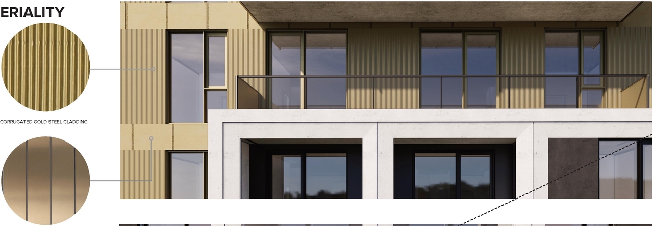 Rendering of building from page 50 of the file '2025-09-02 - Design Brief - D02-02-25-0063'