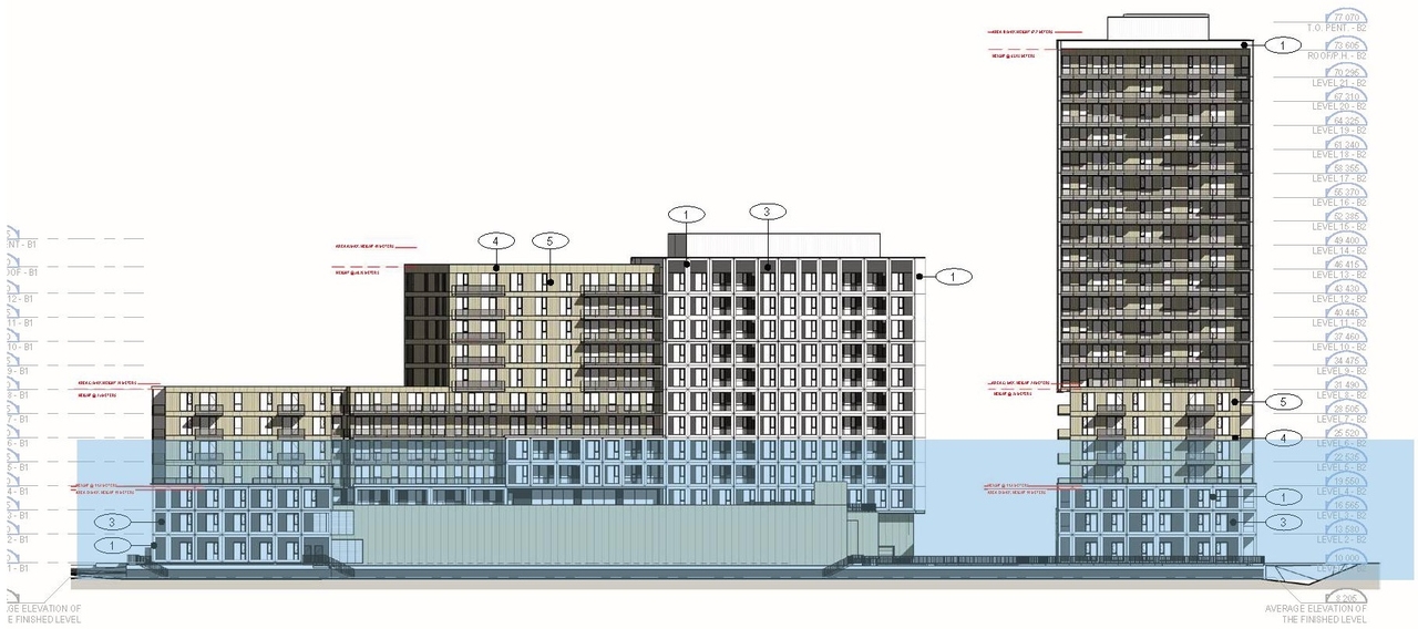 Rendering of building from page 53 of the file '2025-09-02 - Design Brief - D02-02-25-0063'