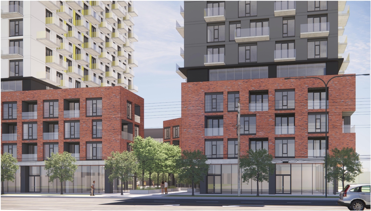 Rendering of building from page 17 of the file '2025-11-17 - Urban Design Brief - D02-02-25-0070'