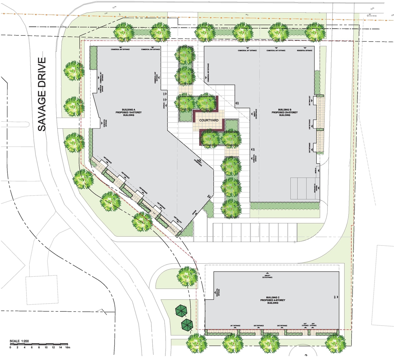 Construction site plan for project from page 20 of the file '2025-11-17 - Urban Design Brief - D02-02-25-0070'