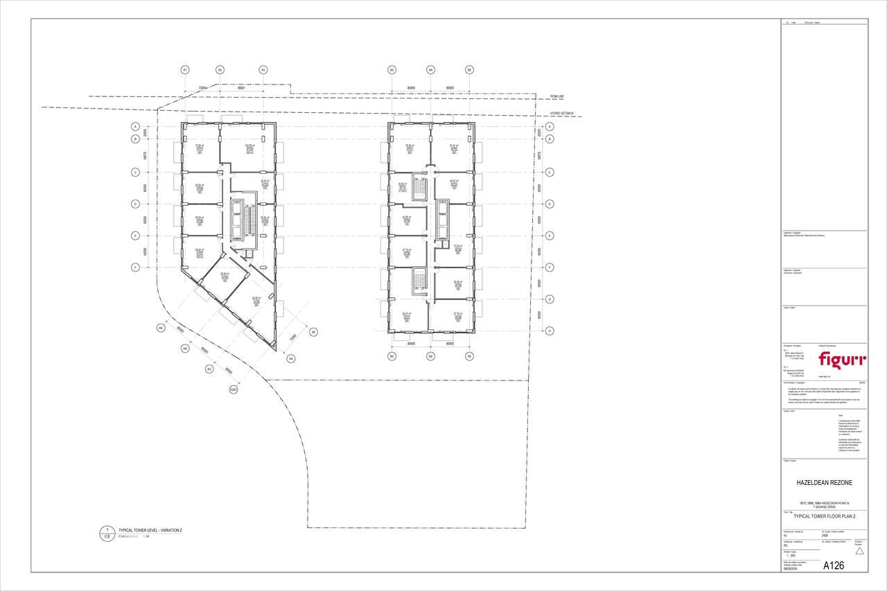 Floor plan for project from page 1 of the file '2025-11-17 - Typical Tower Floor Plan 2 - D02-02-25-0070'