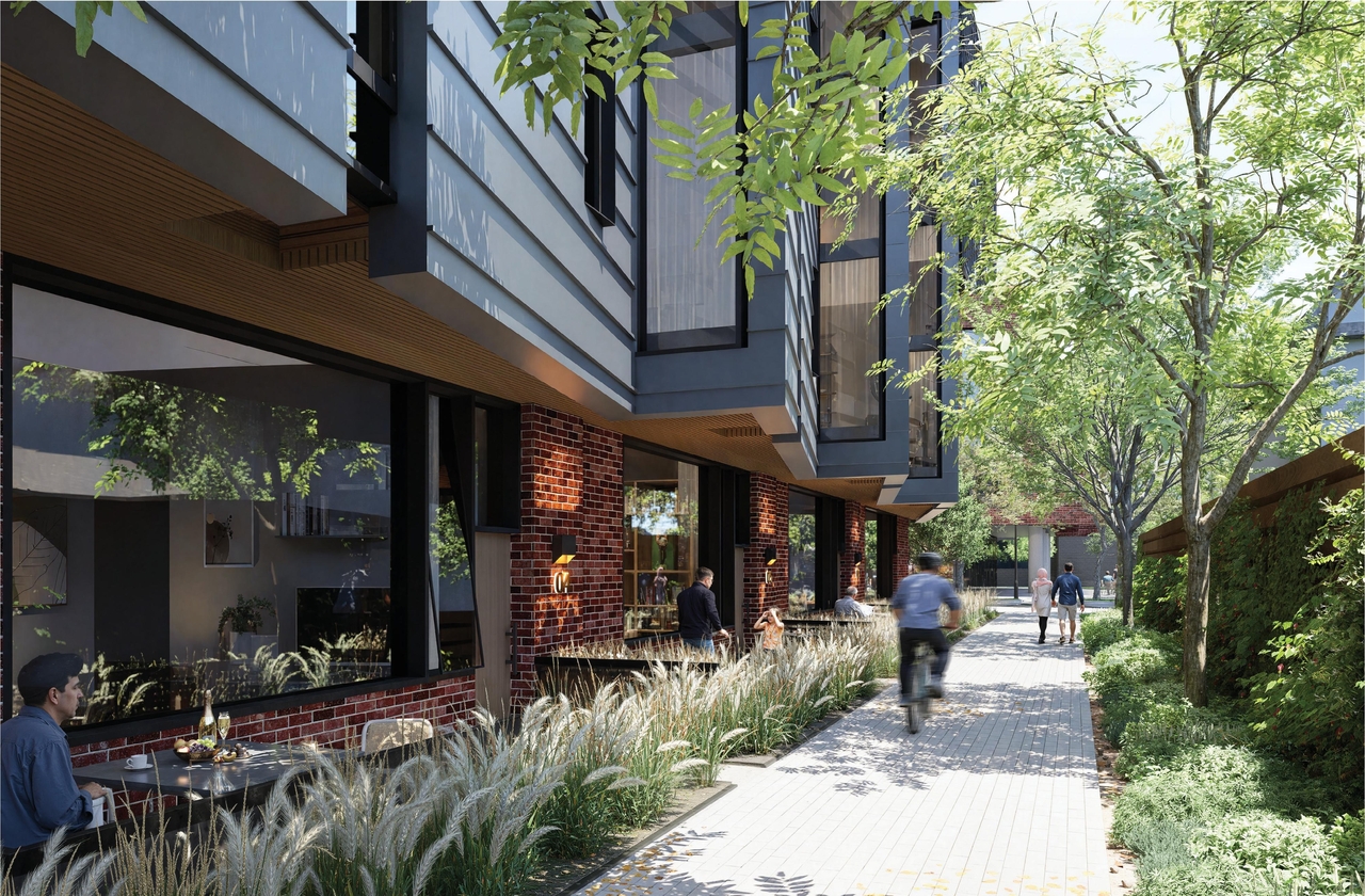 Rendering of building from page 119 of the file '2025-12-15 - Urban Design Brief - D01-01-25-0025 & D02-02-25-0097'