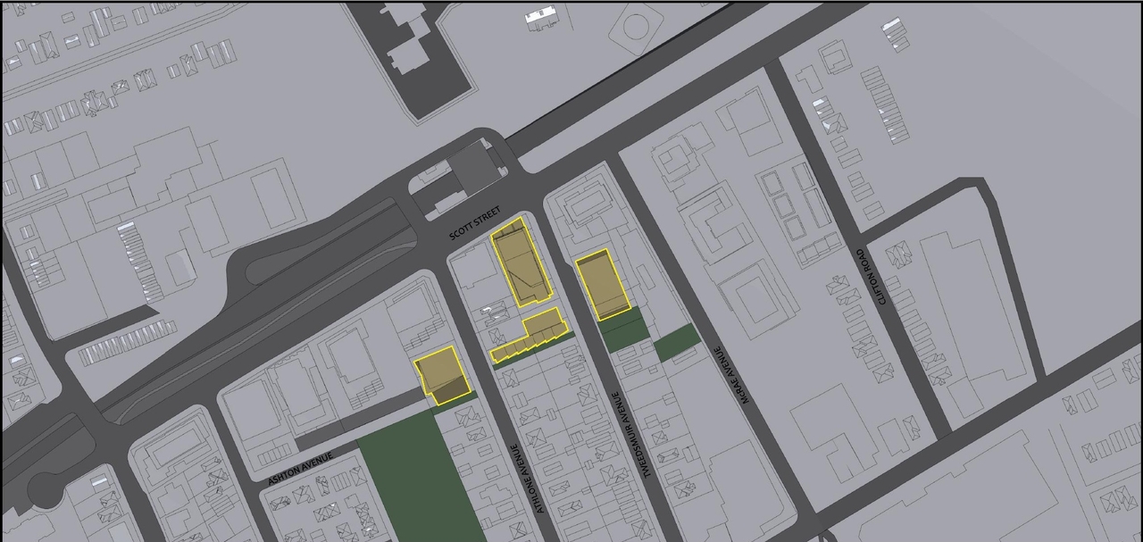 Construction site plan for project from page 127 of the file '2025-12-15 - Urban Design Brief - D01-01-25-0025 & D02-02-25-0097'