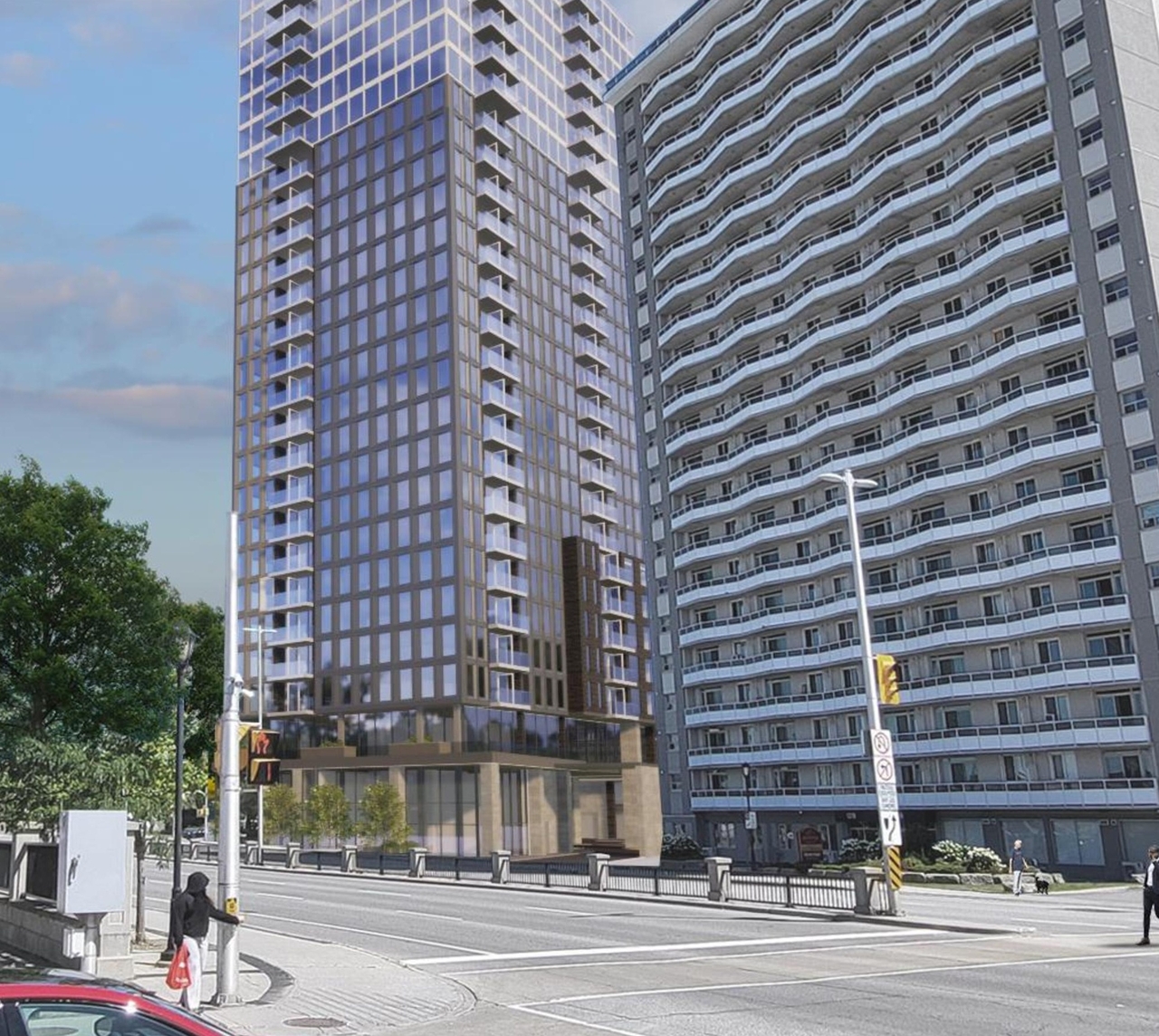 Rendering of building from page 17 of the file '2025-12-22 - Urban Design Brief - D02-02-25-0100'