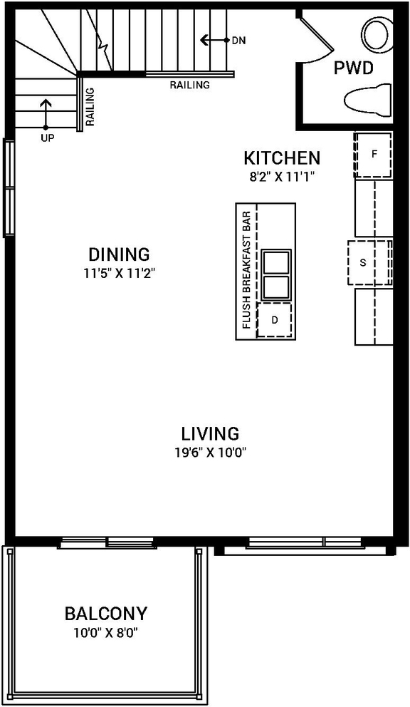 Floor plan for project from page 1 of the file '2022-07-21 - Dawson End Unit Floor Plan - D07-04-22-0009'