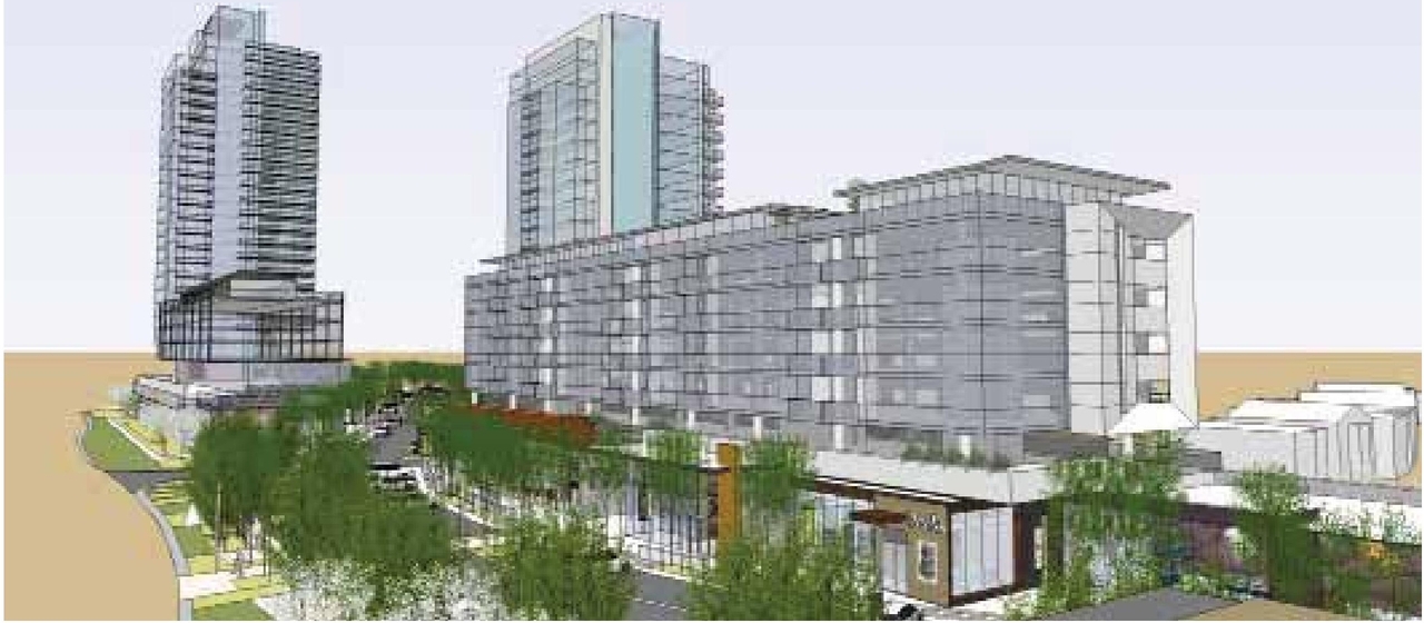 Rendering of building from page 1 of the file 'Urban Design Panel - Formal Submission'